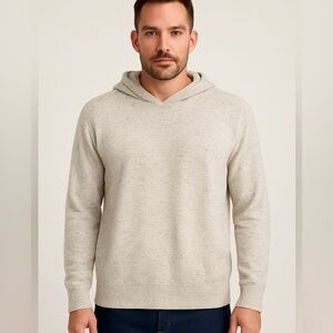 Goodfellow & Co Men’s Hoodie XL Cotton Light Gray Speckled Knit Pullover, NWT